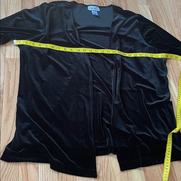 Carolyn Strauss Collection 2 in 1 Cardigan Top Womens 2X Black Velvet Mature - Picture 5 of 9